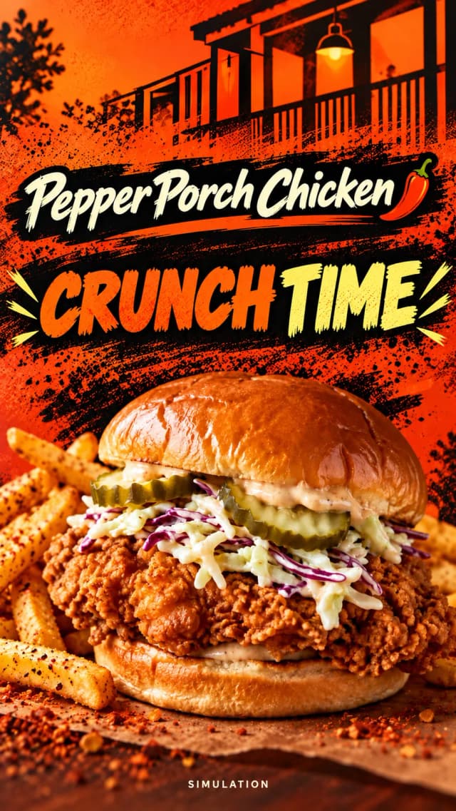 Crispy chicken sandwich — Simulation 3
