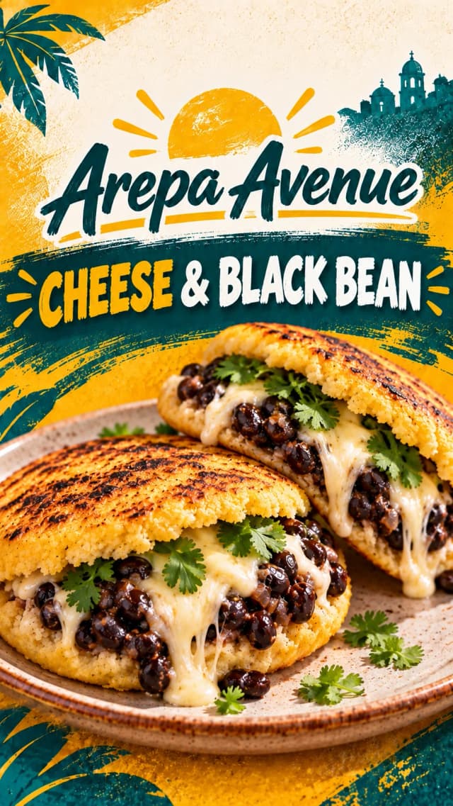 Cheese & black bean arepa